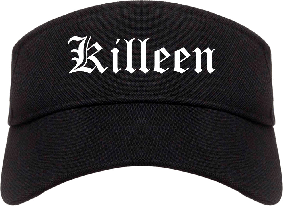 Killeen Texas TX Old English Mens Visor Cap Hat Black
