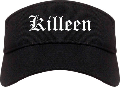Killeen Texas TX Old English Mens Visor Cap Hat Black