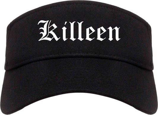 Killeen Texas TX Old English Mens Visor Cap Hat Black