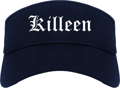 Killeen Texas TX Old English Mens Visor Cap Hat Navy Blue