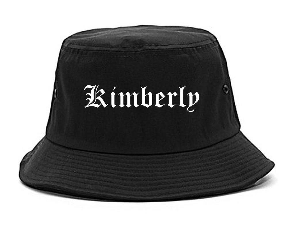 Kimberly Wisconsin WI Old English Mens Bucket Hat Black