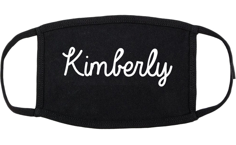 Kimberly Wisconsin WI Script Cotton Face Mask Black
