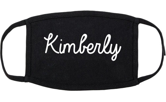 Kimberly Wisconsin WI Script Cotton Face Mask Black