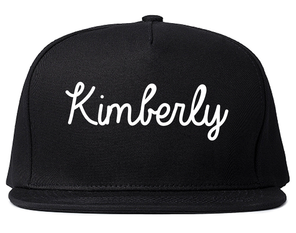 Kimberly Wisconsin WI Script Mens Snapback Hat Black