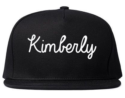 Kimberly Wisconsin WI Script Mens Snapback Hat Black