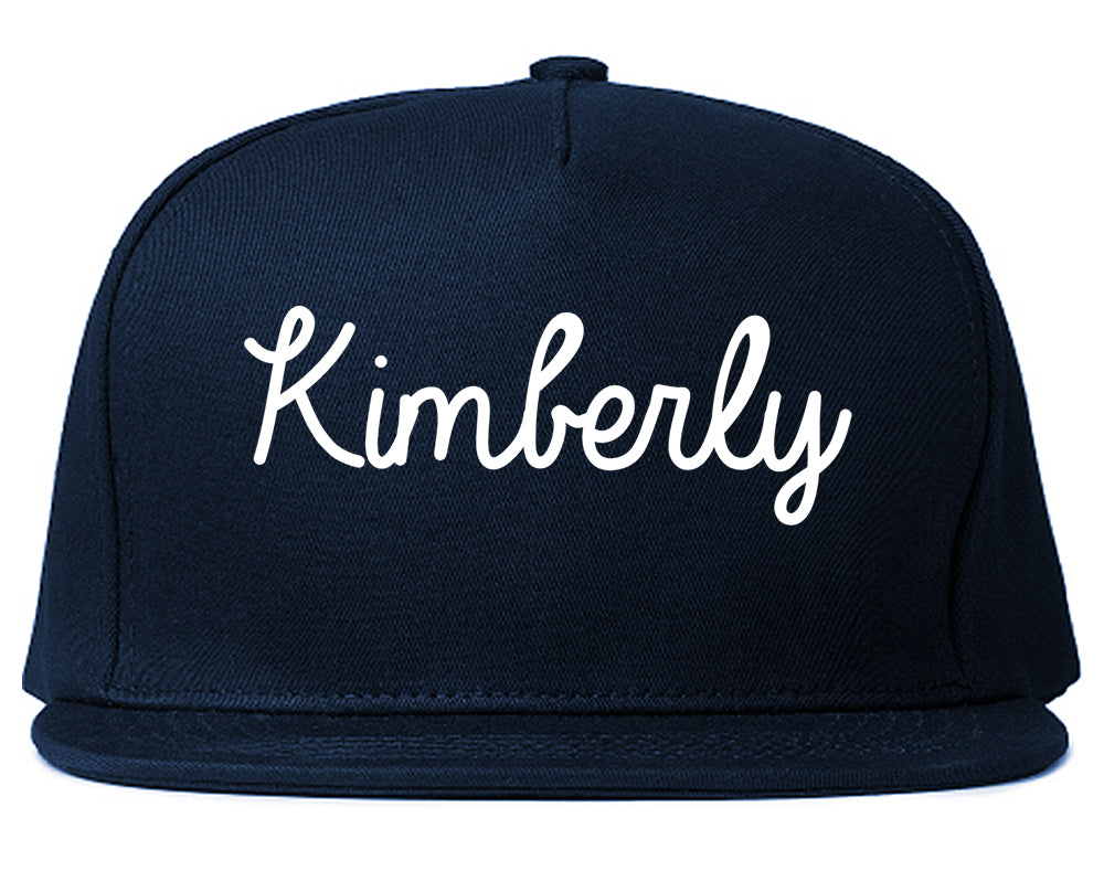 Kimberly Wisconsin WI Script Mens Snapback Hat Navy Blue