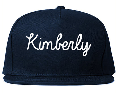 Kimberly Wisconsin WI Script Mens Snapback Hat Navy Blue