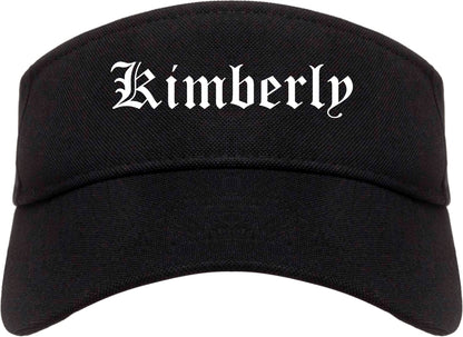 Kimberly Wisconsin WI Old English Mens Visor Cap Hat Black