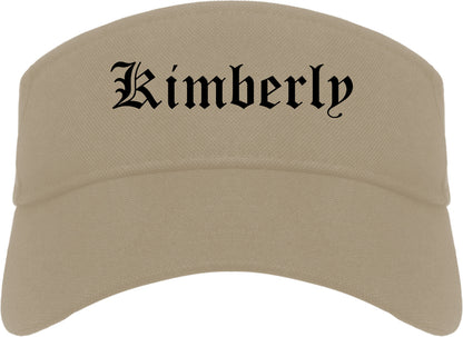 Kimberly Wisconsin WI Old English Mens Visor Cap Hat Khaki