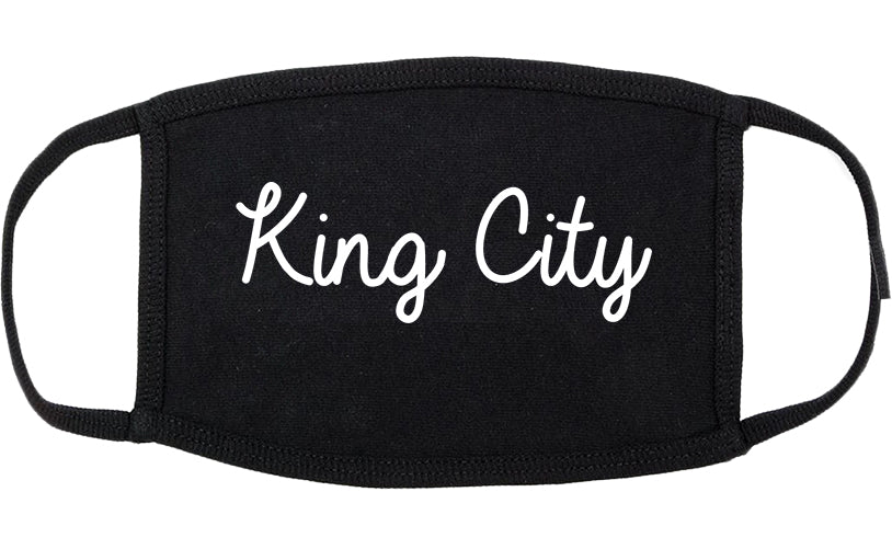 King City California CA Script Cotton Face Mask Black