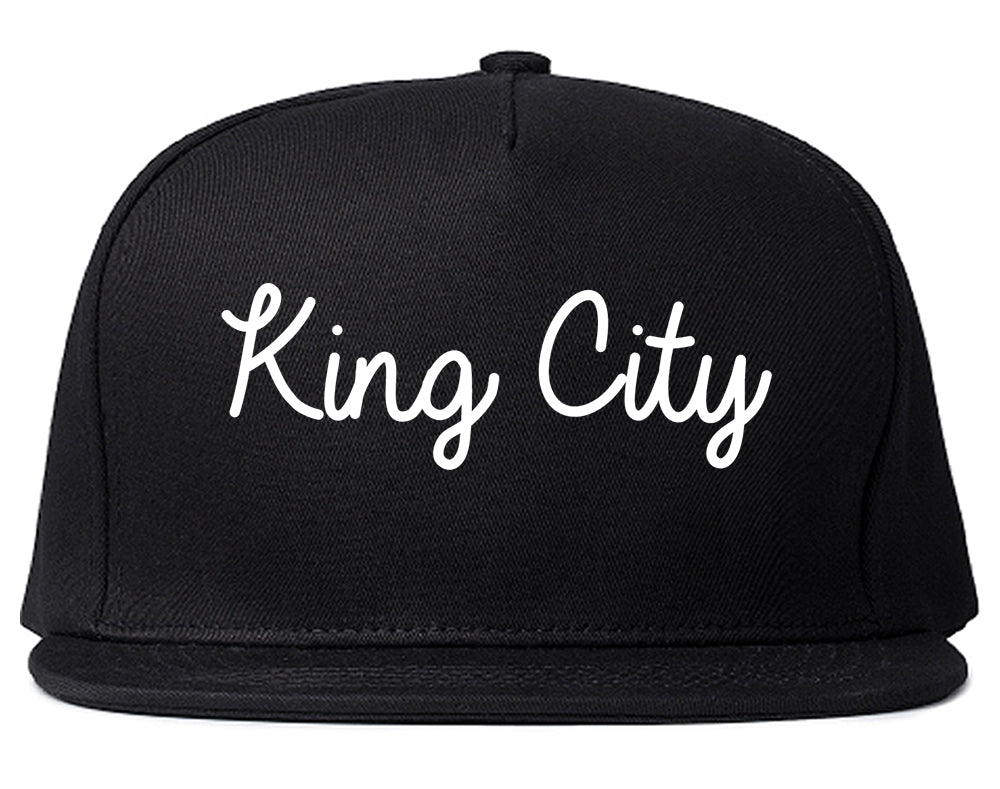 King City California CA Script Mens Snapback Hat Black