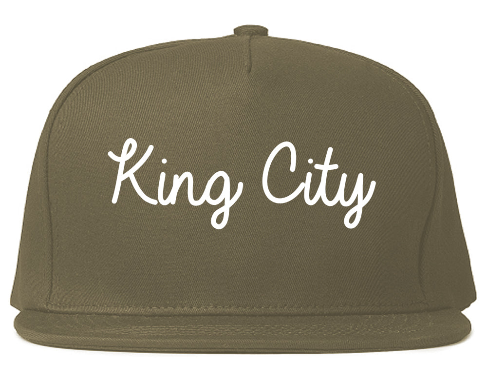 King City California CA Script Mens Snapback Hat Grey