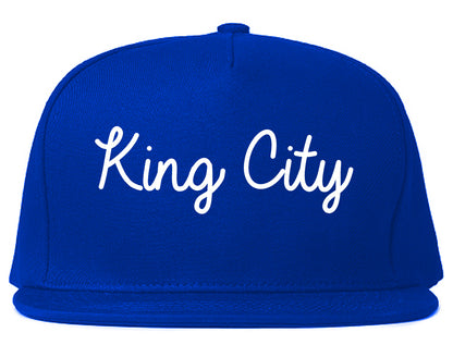 King City California CA Script Mens Snapback Hat Royal Blue