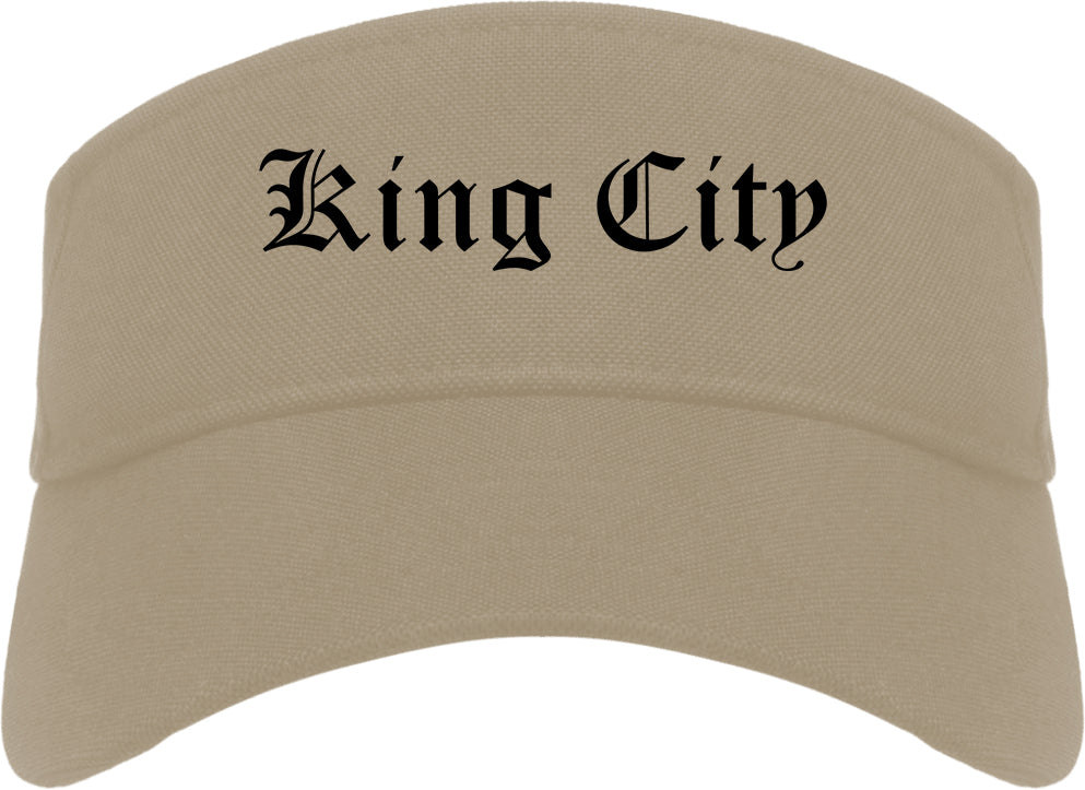 King City California CA Old English Mens Visor Cap Hat Khaki