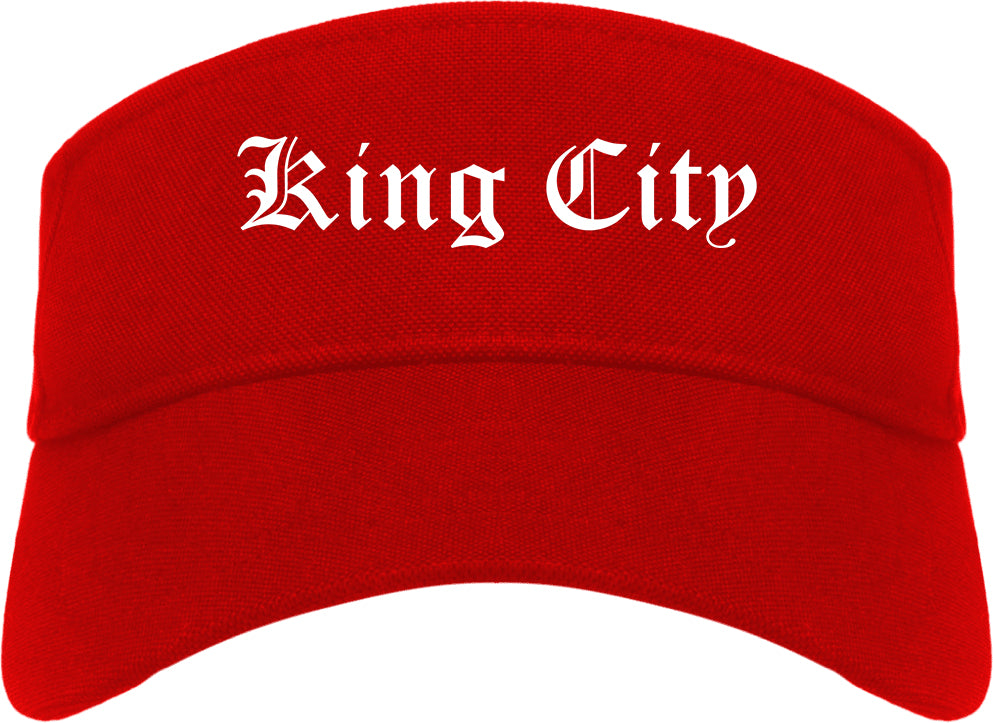 King City California CA Old English Mens Visor Cap Hat Red
