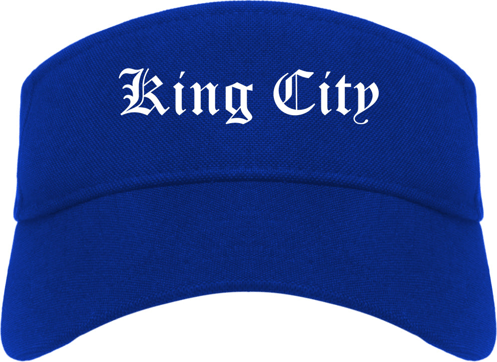 King City California CA Old English Mens Visor Cap Hat Royal Blue