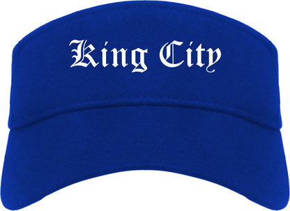 King City California CA Old English Mens Visor Cap Hat Royal Blue