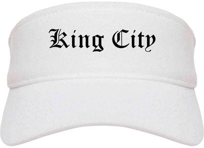 King City California CA Old English Mens Visor Cap Hat White