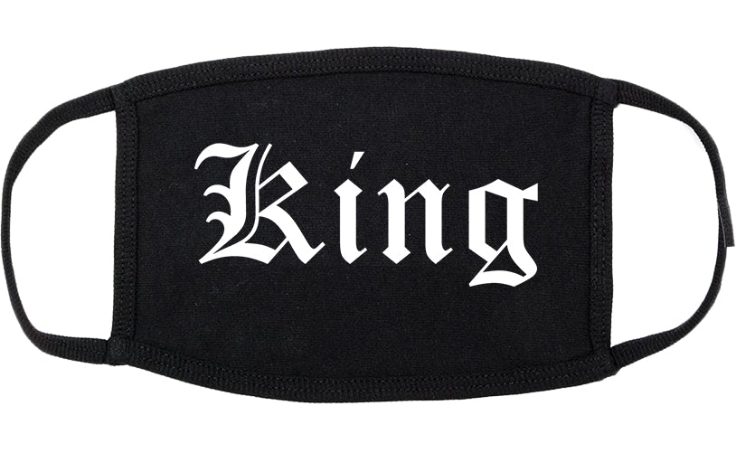King North Carolina NC Old English Cotton Face Mask Black