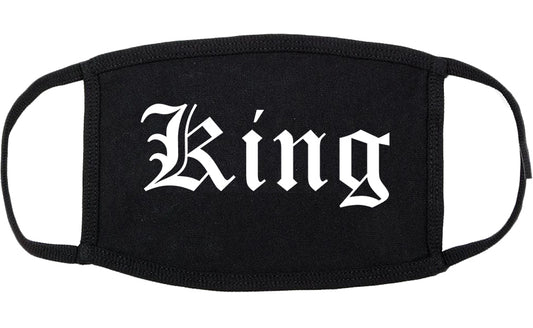 King North Carolina NC Old English Cotton Face Mask Black