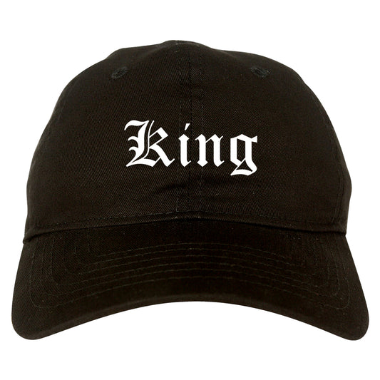 King North Carolina NC Old English Mens Dad Hat Baseball Cap Black