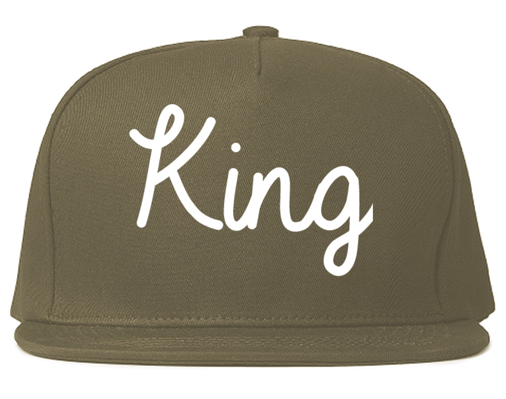 King North Carolina NC Script Mens Snapback Hat Grey