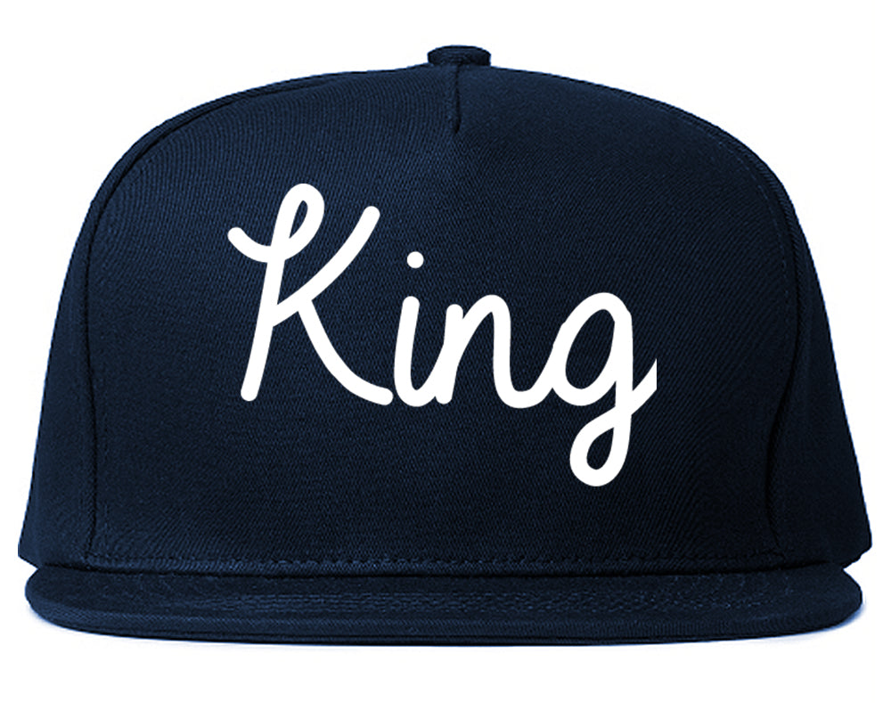 King North Carolina NC Script Mens Snapback Hat Navy Blue