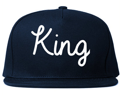 King North Carolina NC Script Mens Snapback Hat Navy Blue