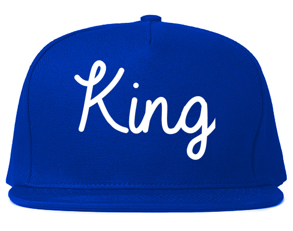 King North Carolina NC Script Mens Snapback Hat Royal Blue