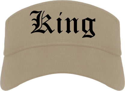 King North Carolina NC Old English Mens Visor Cap Hat Khaki