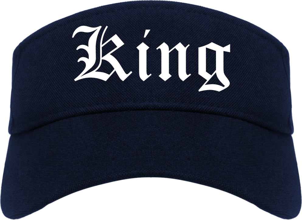 King North Carolina NC Old English Mens Visor Cap Hat Navy Blue