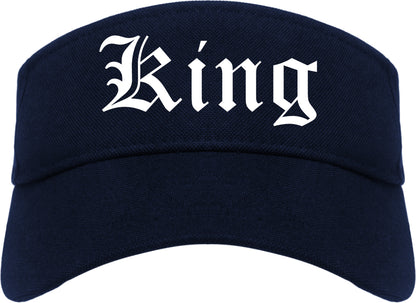 King North Carolina NC Old English Mens Visor Cap Hat Navy Blue