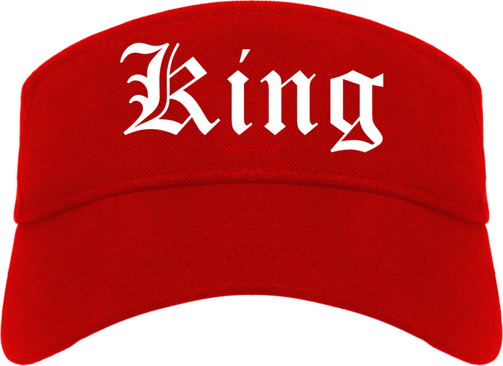 King North Carolina NC Old English Mens Visor Cap Hat Red