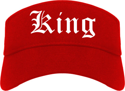 King North Carolina NC Old English Mens Visor Cap Hat Red