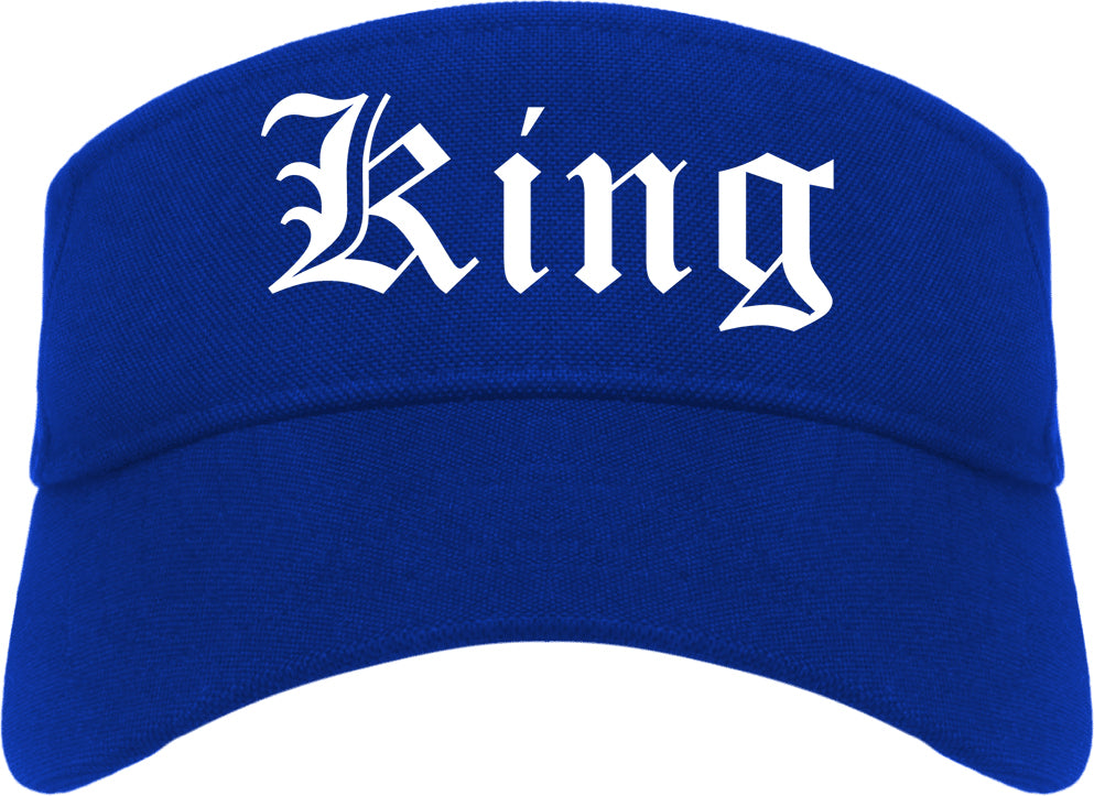 King North Carolina NC Old English Mens Visor Cap Hat Royal Blue