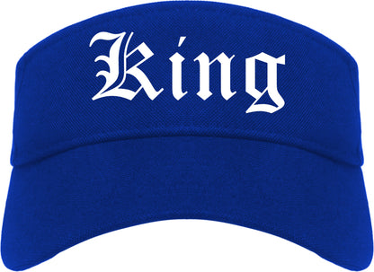 King North Carolina NC Old English Mens Visor Cap Hat Royal Blue