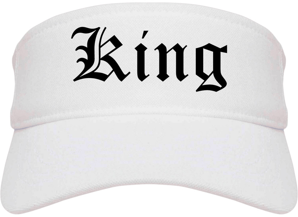 King North Carolina NC Old English Mens Visor Cap Hat White