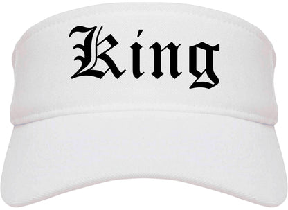 King North Carolina NC Old English Mens Visor Cap Hat White