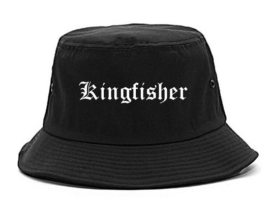 Kingfisher Oklahoma OK Old English Mens Bucket Hat Black