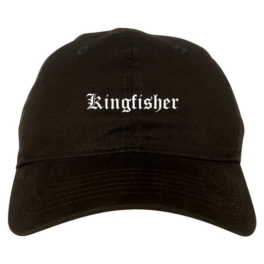 Kingfisher Oklahoma OK Old English Mens Dad Hat Baseball Cap Black