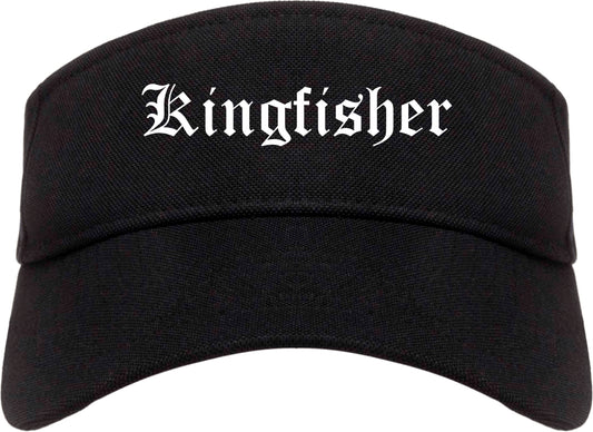 Kingfisher Oklahoma OK Old English Mens Visor Cap Hat Black