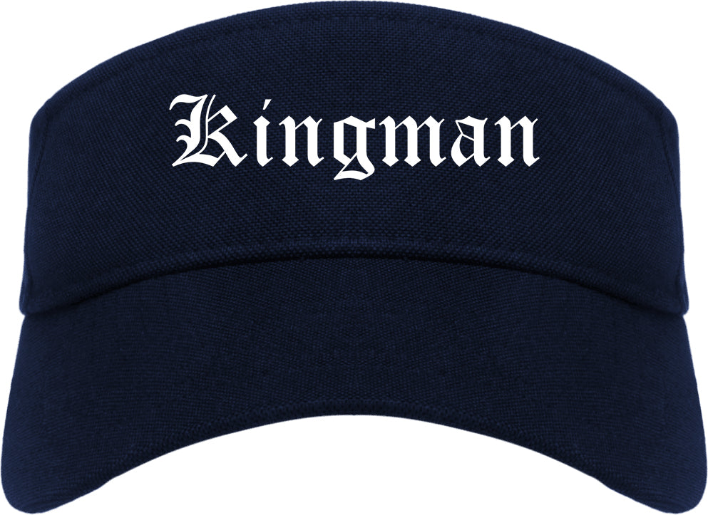 Kingman Arizona AZ Old English Mens Visor Cap Hat Navy Blue