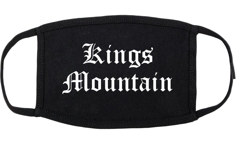 Kings Mountain North Carolina NC Old English Cotton Face Mask Black