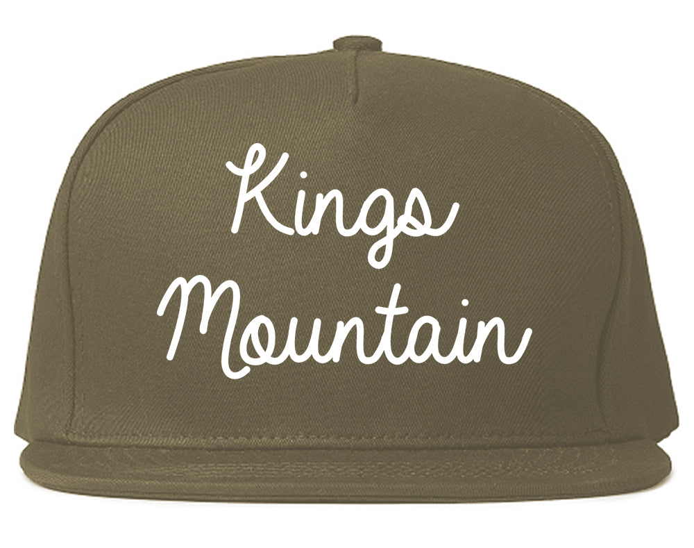 Kings Mountain North Carolina NC Script Mens Snapback Hat Grey