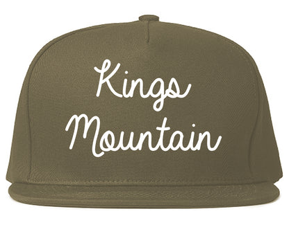 Kings Mountain North Carolina NC Script Mens Snapback Hat Grey