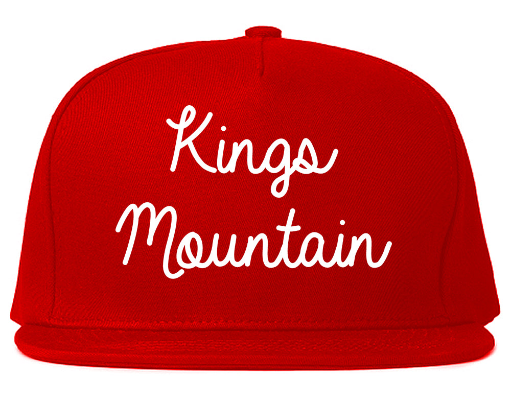 Kings Mountain North Carolina NC Script Mens Snapback Hat Red