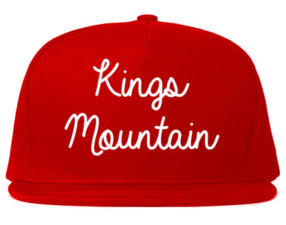 Kings Mountain North Carolina NC Script Mens Snapback Hat Red