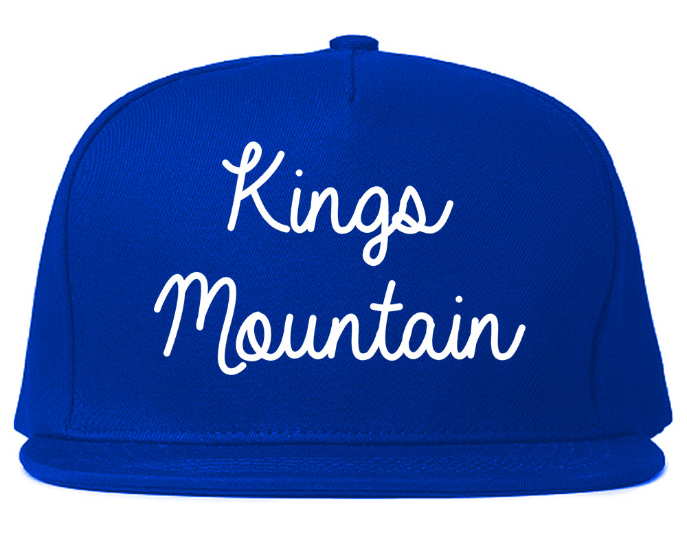 Kings Mountain North Carolina NC Script Mens Snapback Hat Royal Blue
