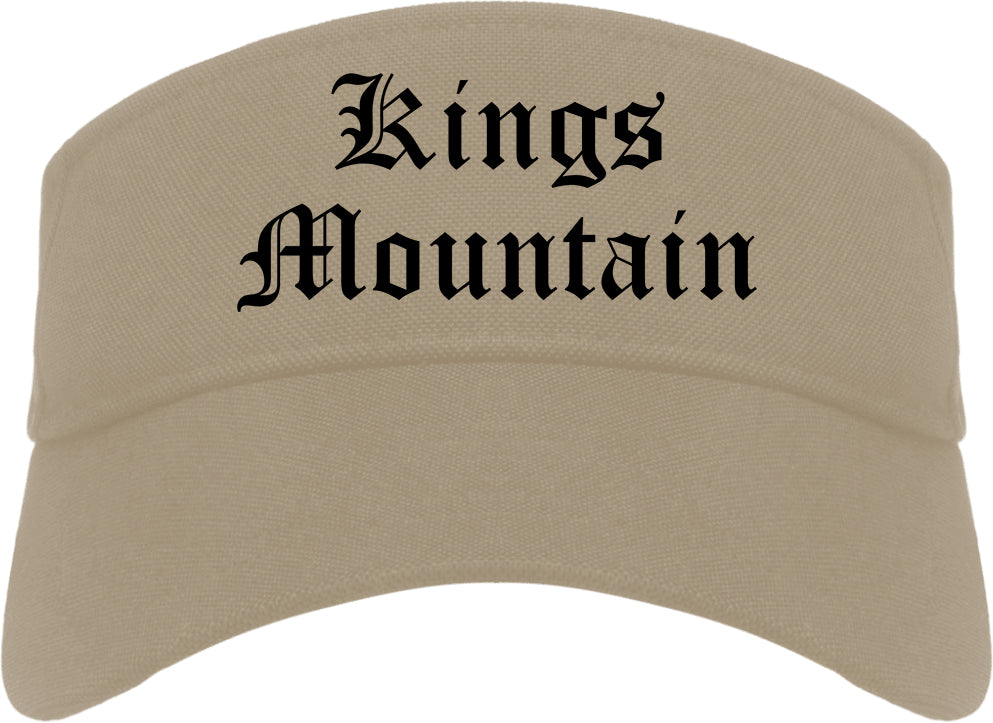 Kings Mountain North Carolina NC Old English Mens Visor Cap Hat Khaki
