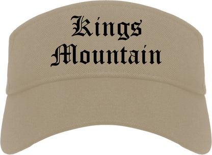 Kings Mountain North Carolina NC Old English Mens Visor Cap Hat Khaki